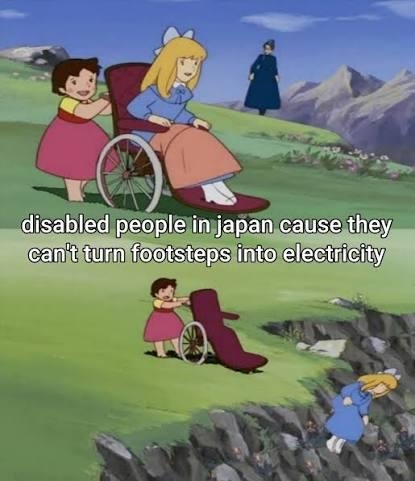 disabled people in japan cause they can't turn footsteps into electricity