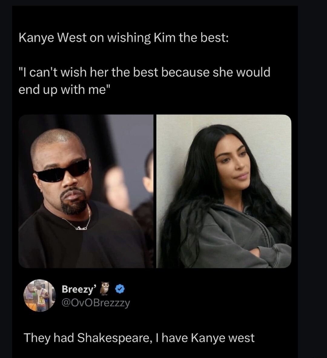 Kanye West on wishing Kim the best: 