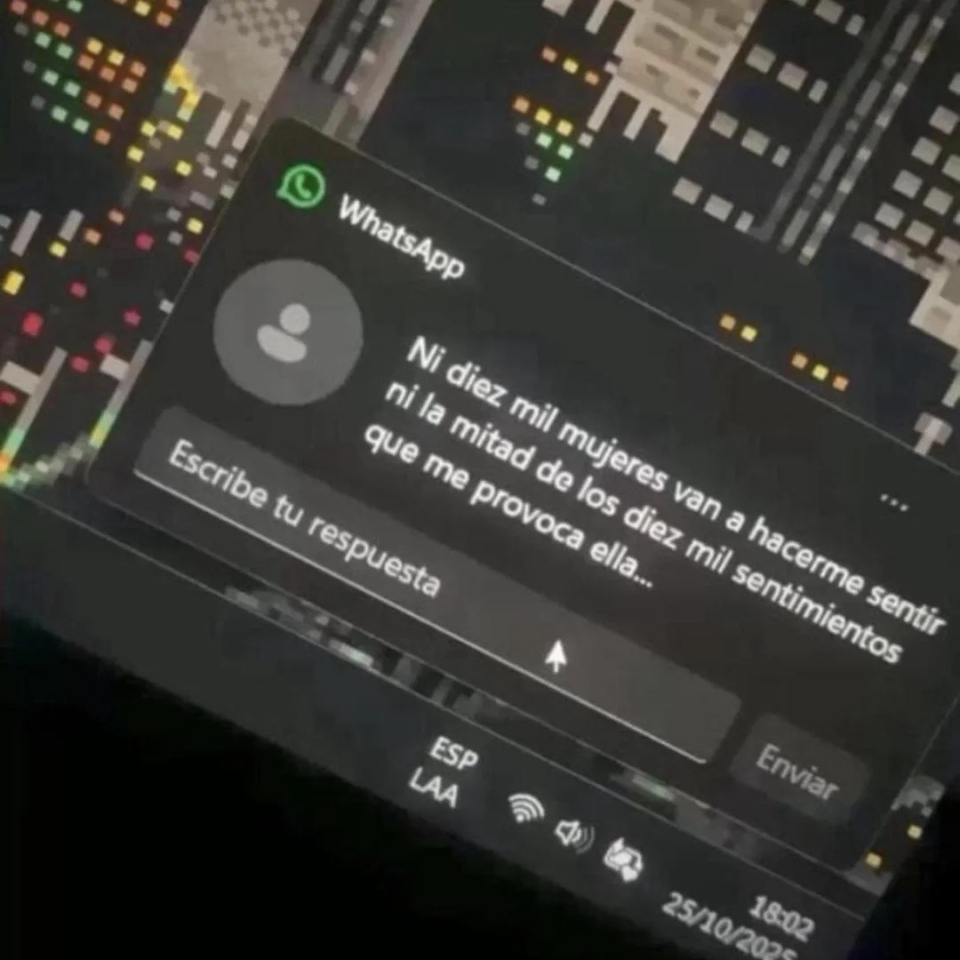 Ni diez mil mujeres van a hacerme sentir ni la mitad de los diez mil sentimientos que me provoca ella...