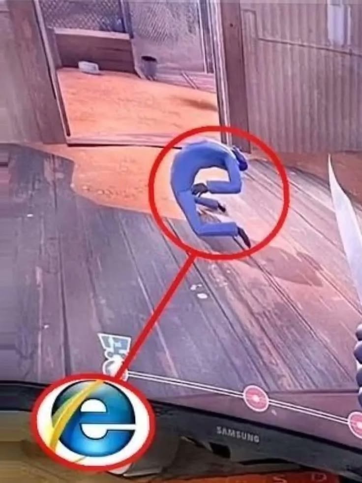 El Internet Explorer cayendo en el juego