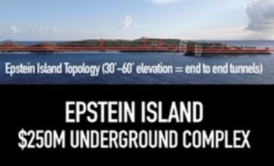 Epstein Island Topology (30'-60' elevation = end to end tunnels) EPSTEIN ISLAND $250M UNDERGROUND COMPLEX