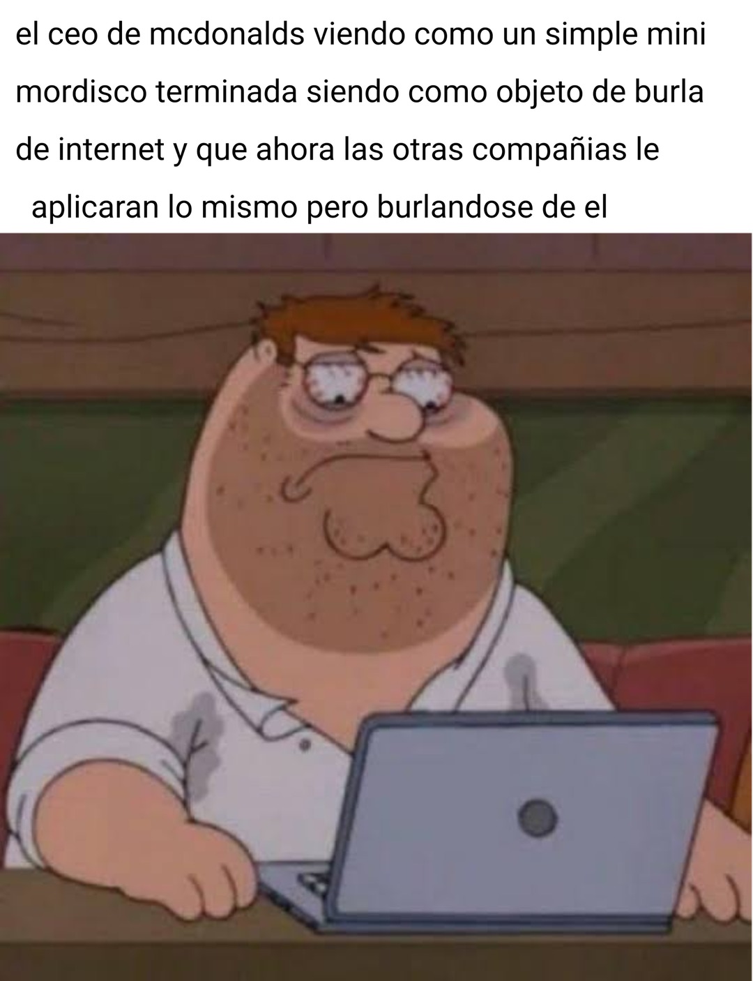 el ceo de mcdonalds viendo como un simple mini mordisco terminada siendo como objeto de burla de internet y que ahora las otras compañías le aplicaran lo mismo pero burlándose de el