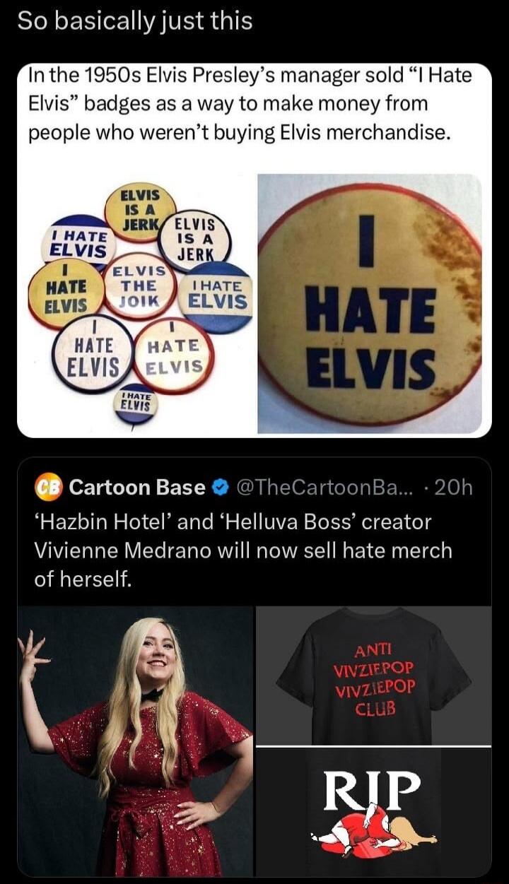 So basically just this. In the 1950s Elvis Presley's manager sold 