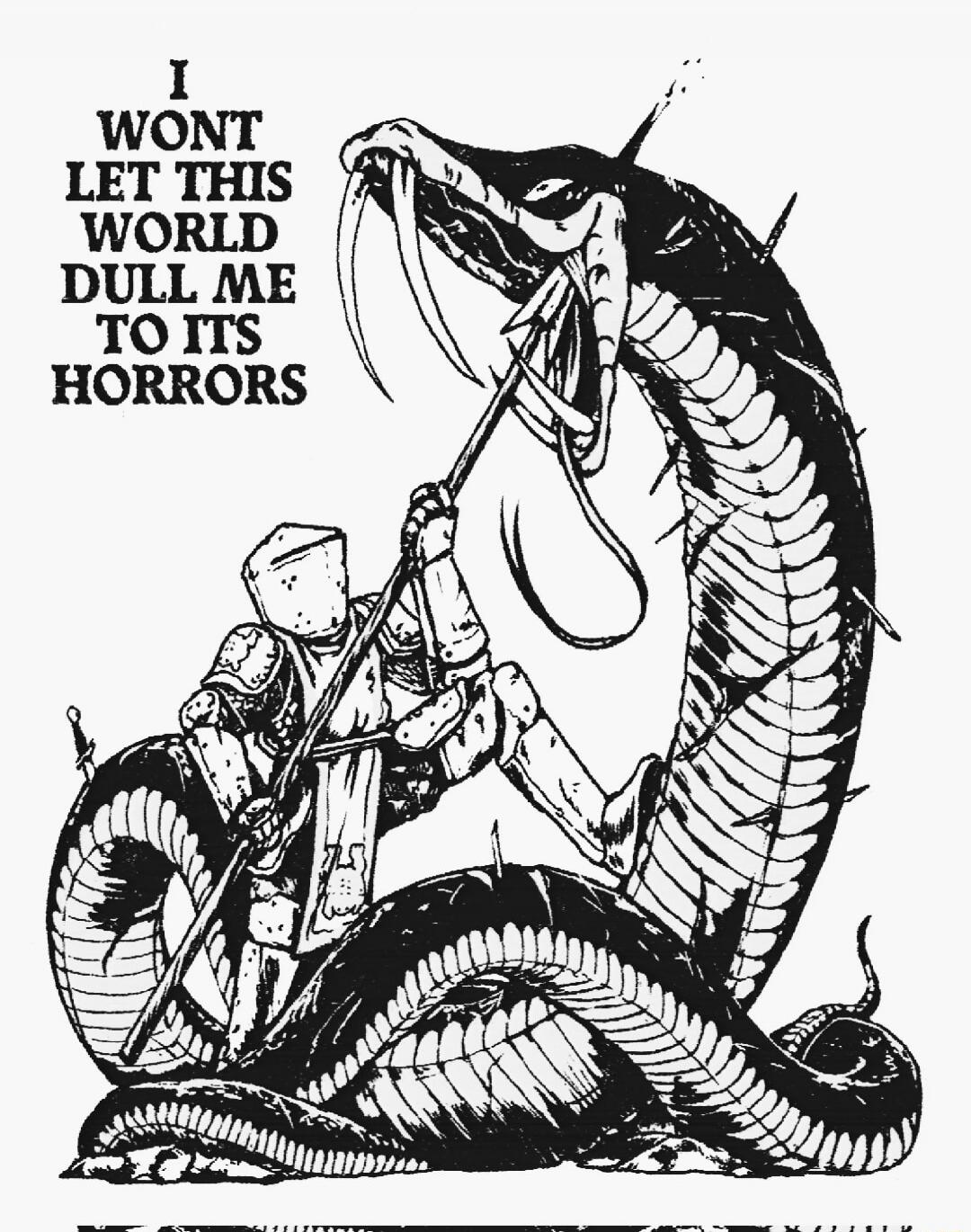 I WONT LET THIS WORLD DULL ME TO ITS HORRORS