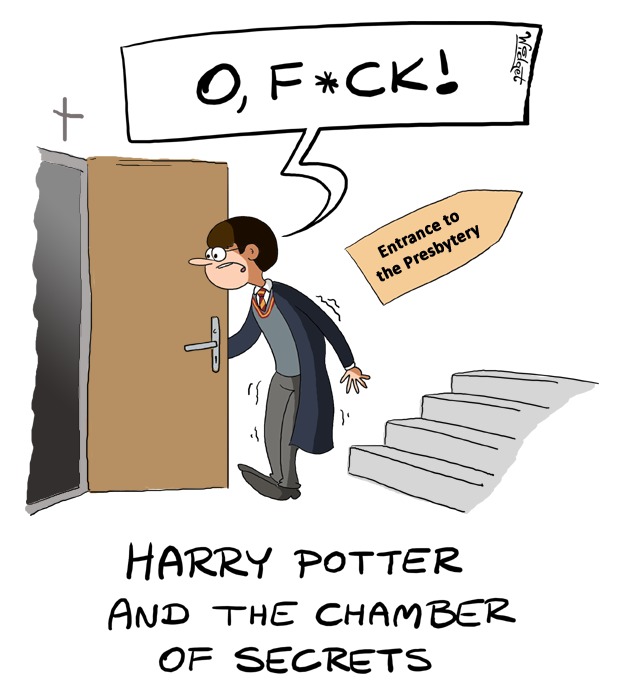 O, F*CK! Entrance to the Presbytery. Harry Potter and the Chamber of Secrets.