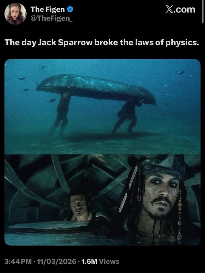 The day Jack Sparrow broke the laws of physics.