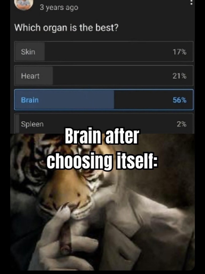 Which organ is the best? Brain after choosing itself: