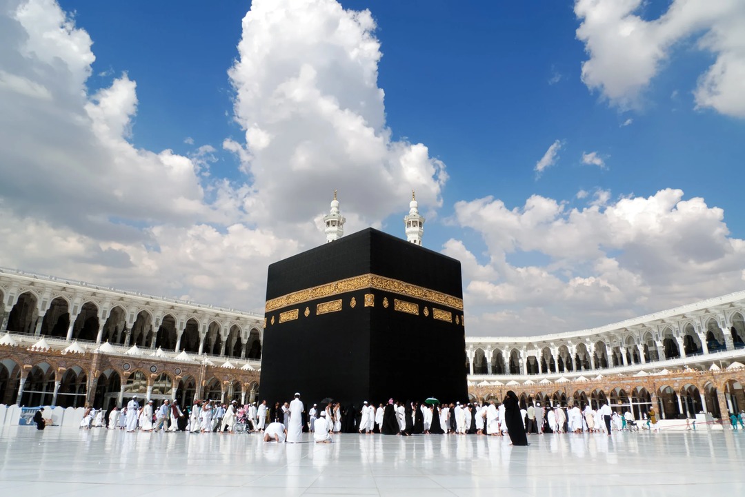 The Kaaba in Mecca, Saudi Arabia, is the most sacred site in Islam. Muslims face the Kaaba during their daily prayers and it is the destination for the Hajj pilgrimage.