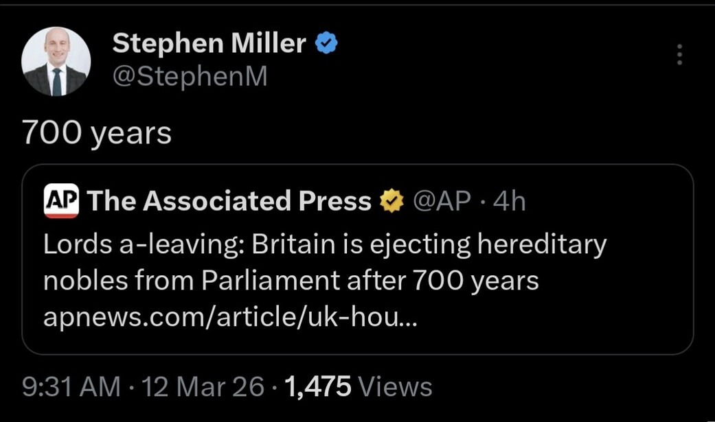 700 years Lords a-leaving: Britain is ejecting hereditary nobles from Parliament after 700 years apnews.com/article/uk-hou...