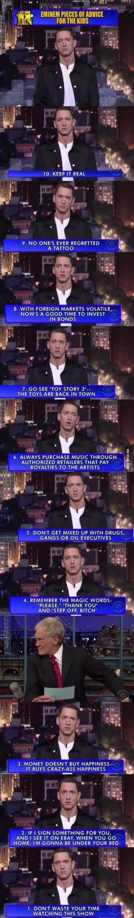 10. KEEP IT REAL
9. NO ONE'S EVER REGRETTED A TATTOO
8. WITH FOREIGN MARKETS VOLATILE, NOW'S A GOOD TIME TO INVEST IN BONDS
7. GO SEE 