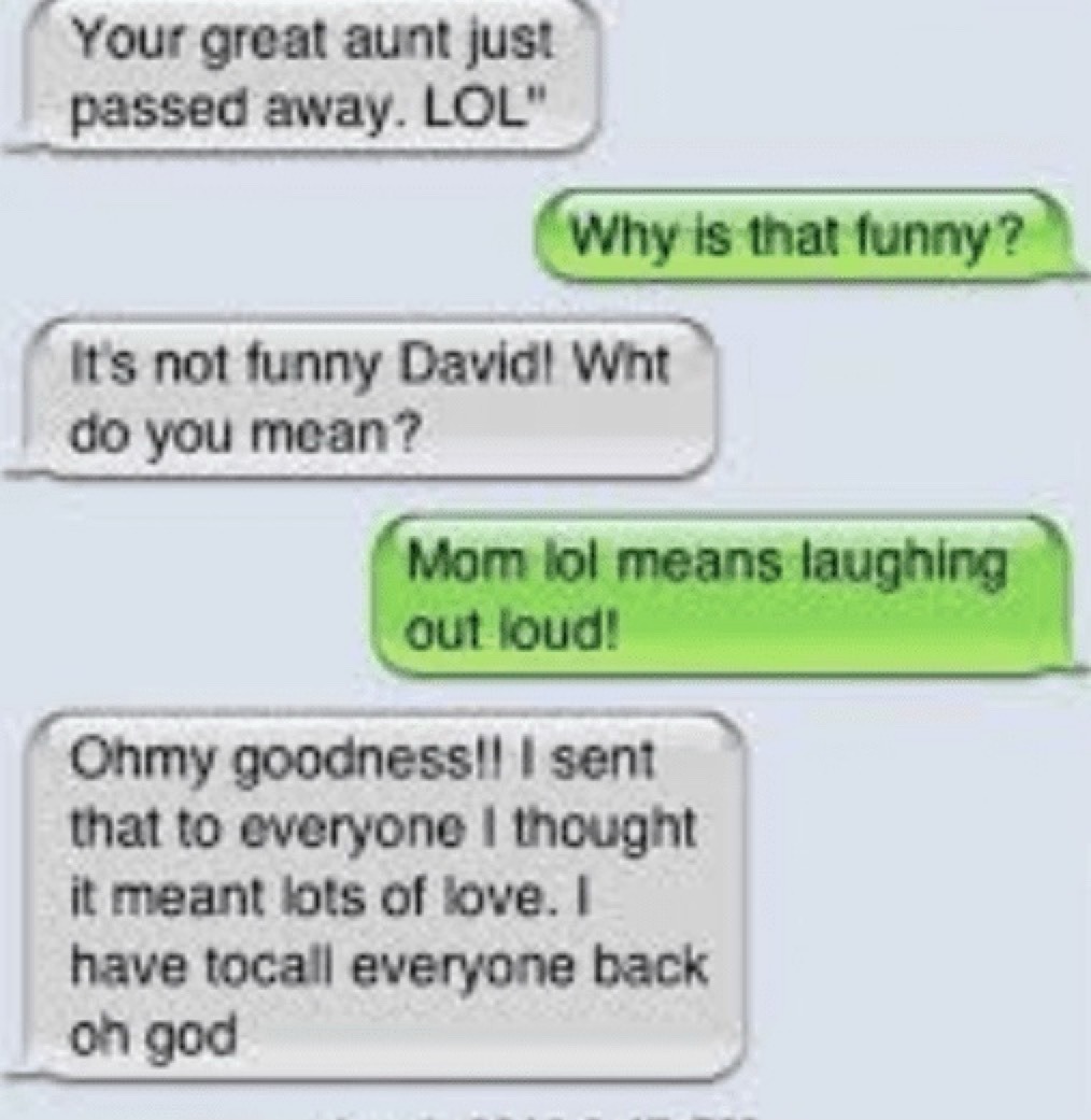 Your great aunt just passed away. LOL