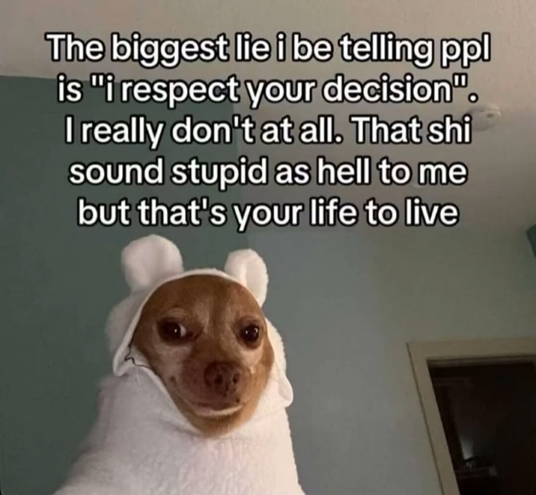 The biggest lie i be telling ppl is 