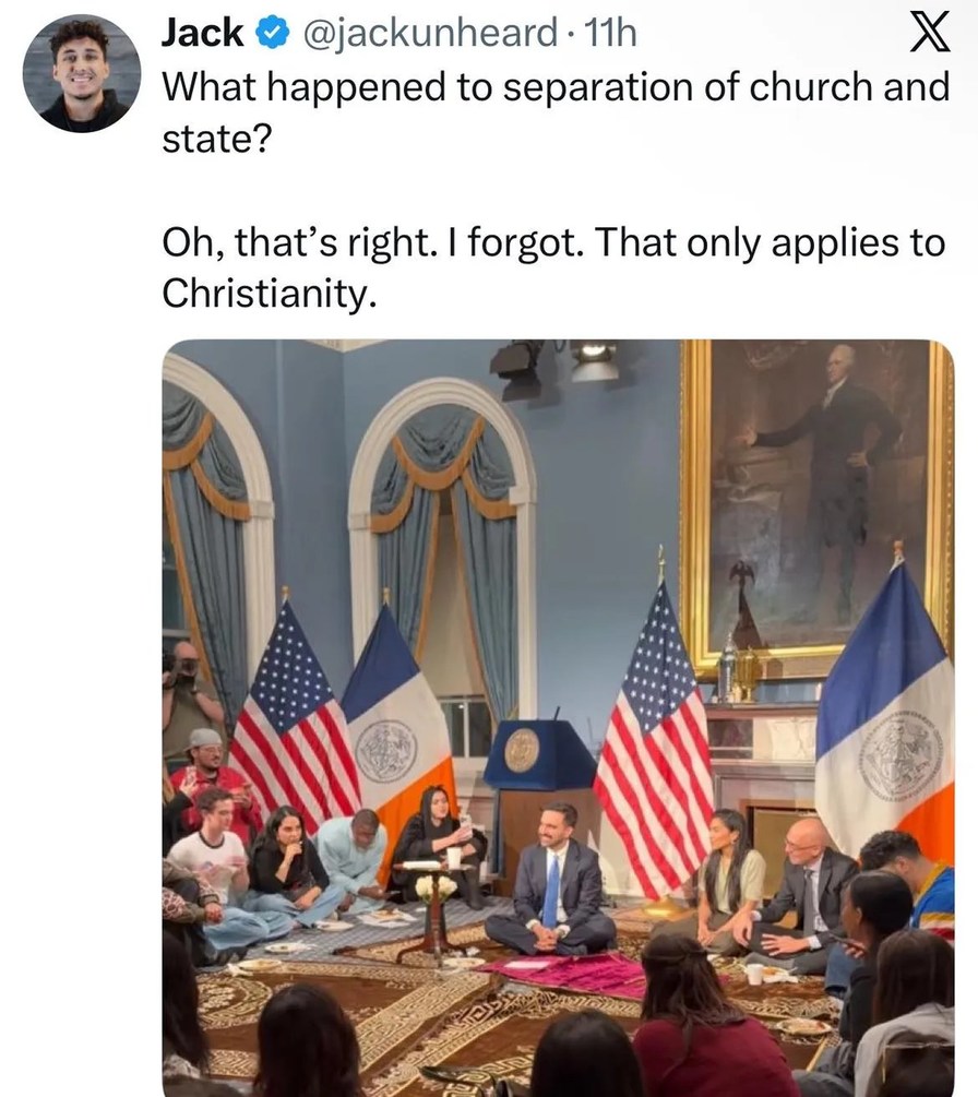 What happened to separation of church and state? Oh, that's right. I forgot. That only applies to Christianity.