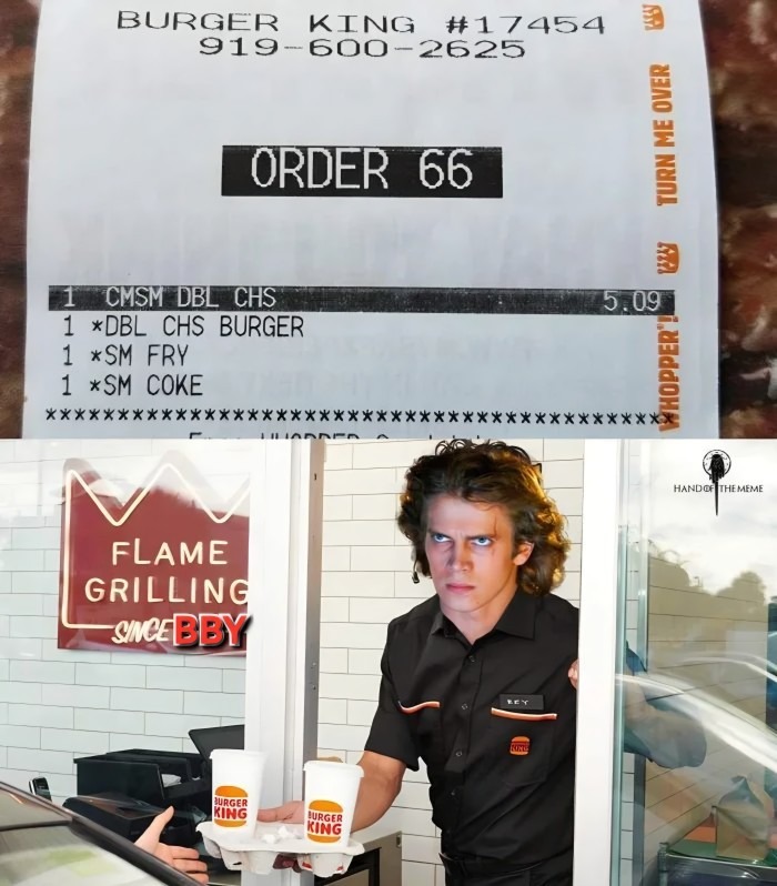 BURGER KING #17454 919-600-2625 ORDER 66 1 CMSM DBL CHS 5.09 1 *DBL CHS BURGER 1 *SM FRY 1 *SM COKE