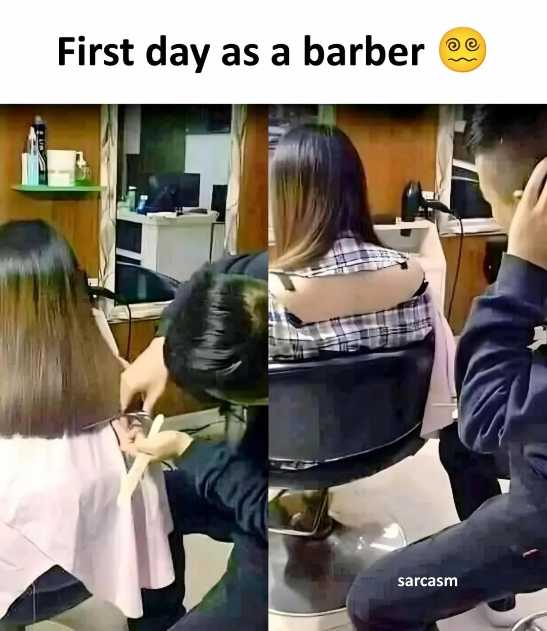 First day as a barber