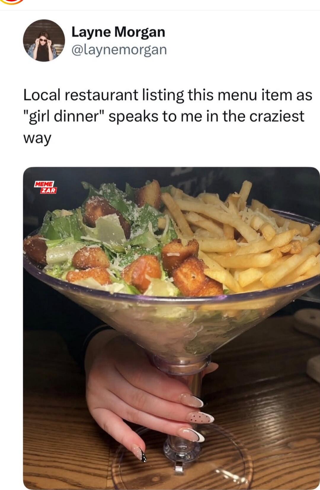 Local restaurant listing this menu item as 
