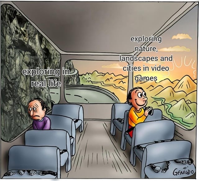 exploring in real life exploring nature, landscapes and cities in video games