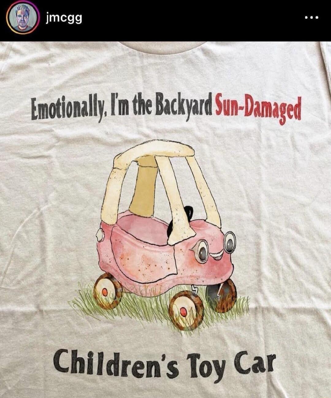 Emotionally, I'm the Backyard Sun-Damaged Children's Toy Car