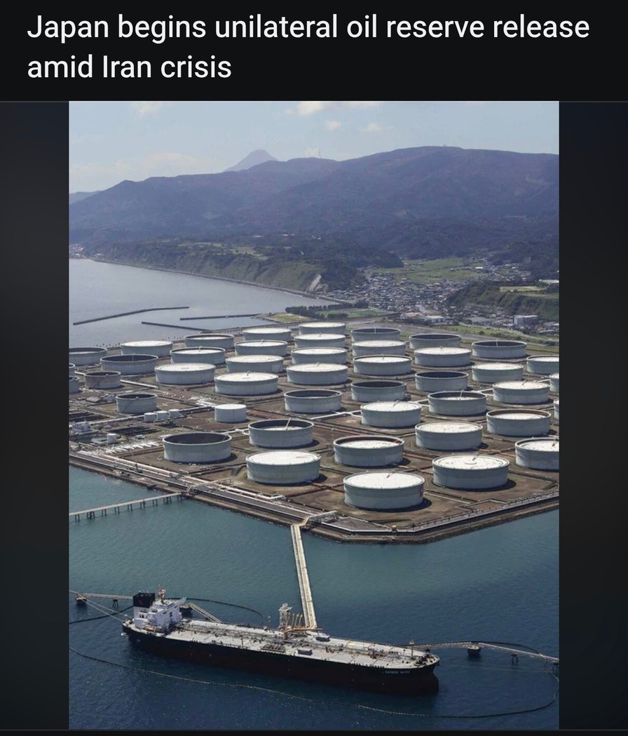 Japan begins unilateral oil reserve release amid Iran crisis