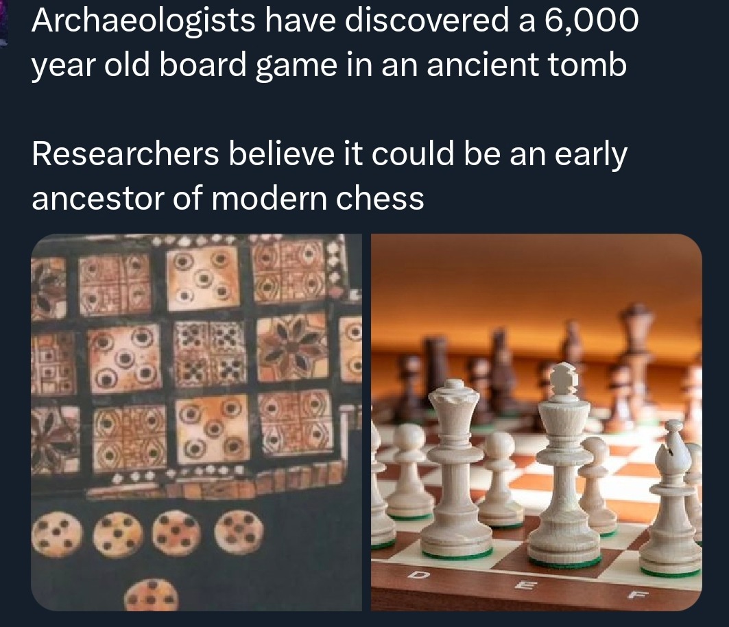 Archaeologists have discovered a 6,000 year old board game in an ancient tomb. Researchers believe it could be an early ancestor of modern chess.