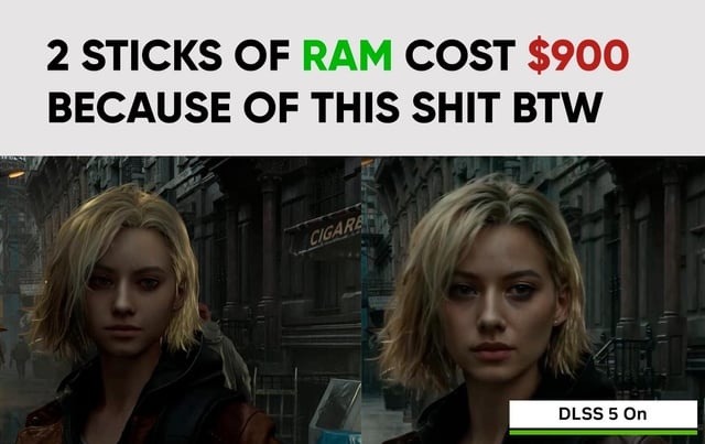2 STICKS OF RAM COST $900 BECAUSE OF THIS SHIT BTW DLSS 5 On