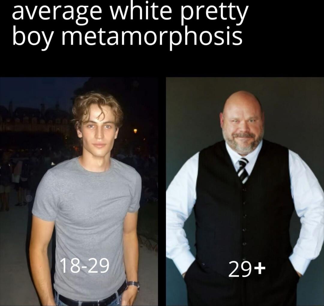 average white pretty boy metamorphosis 18-29 29+