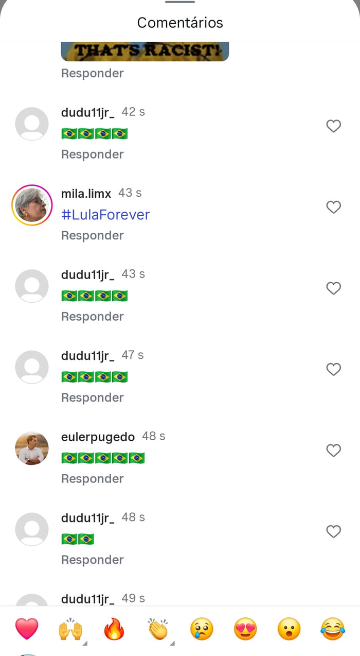 Comentários THAT'S RACIST! Responder dudu11jr_ 42 s 🇧🇷🇧🇷🇧🇷🇧🇷 Responder mila.limx 43 s #LulaForever Responder dudu11jr_ 43 s 🇧🇷🇧🇷🇧🇷🇧🇷 Responder dudu11jr_ 47 s 🇧🇷🇧🇷🇧🇷🇧🇷 Responder eulerpugedo 48 s 🇧🇷🇧🇷🇧🇷🇧🇷🇧🇷 Responder dudu11jr_ 48 s 🇧🇷🇧🇷 Responder dudu11jr_ 49 s