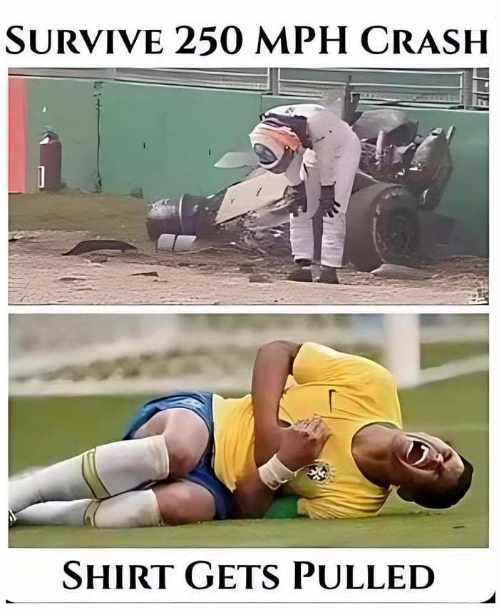 Sobreviver a um acidente a 250 MPH. A camisa é puxada.