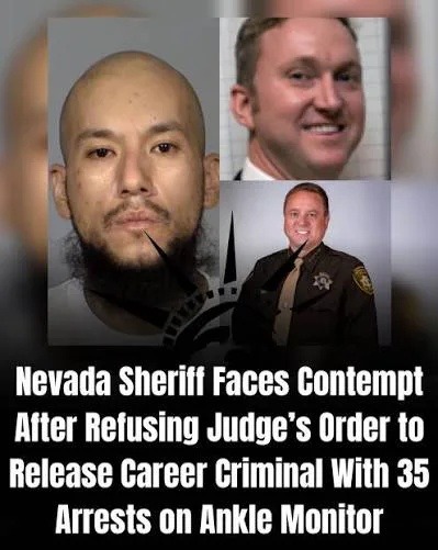 Nevada Sheriff Faces Contempt After Refusing Judge's Order to Release Career Criminal With 35 Arrests on Ankle Monitor