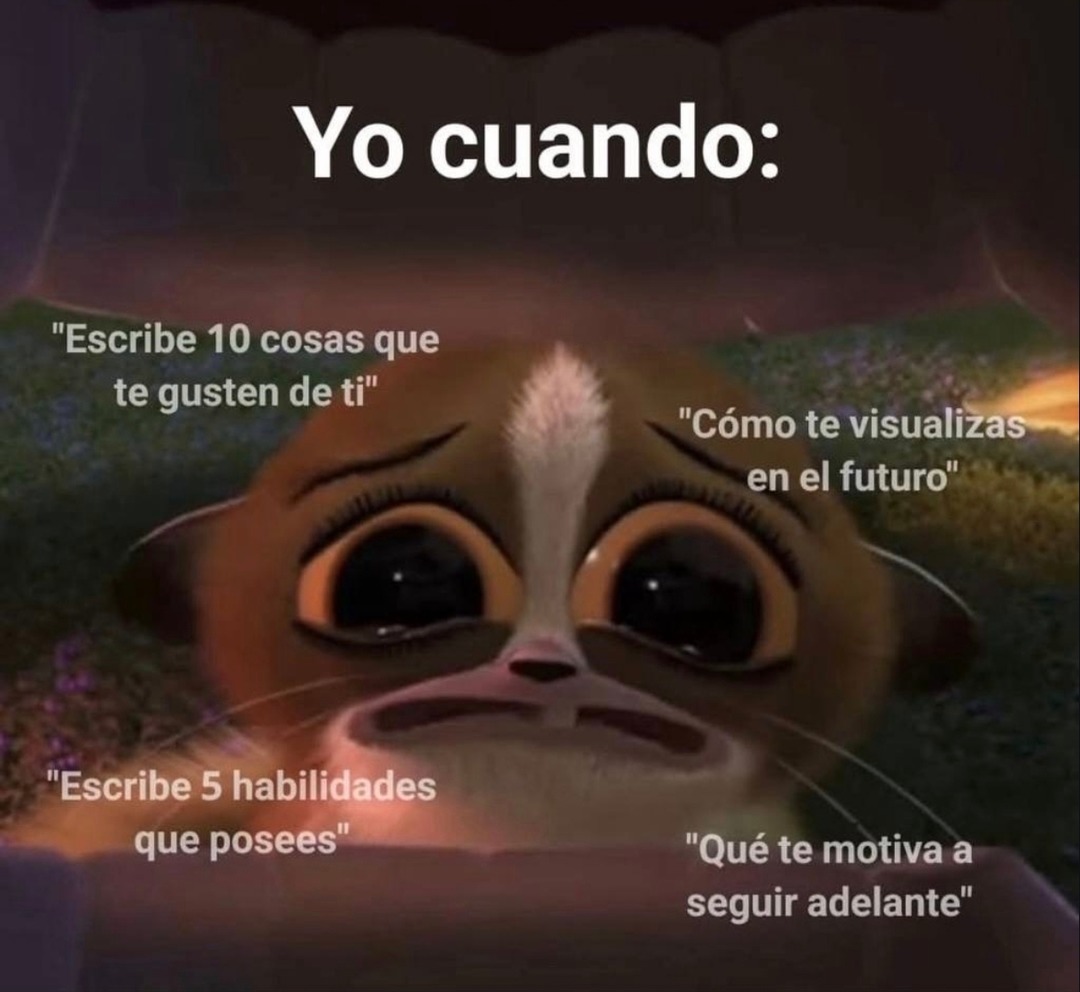 Yo cuando: Escribe 10 cosas que te gusten de ti. Cómo te visualizas en el futuro. Escribe 5 habilidades que posees. Qué te motiva a seguir adelante.