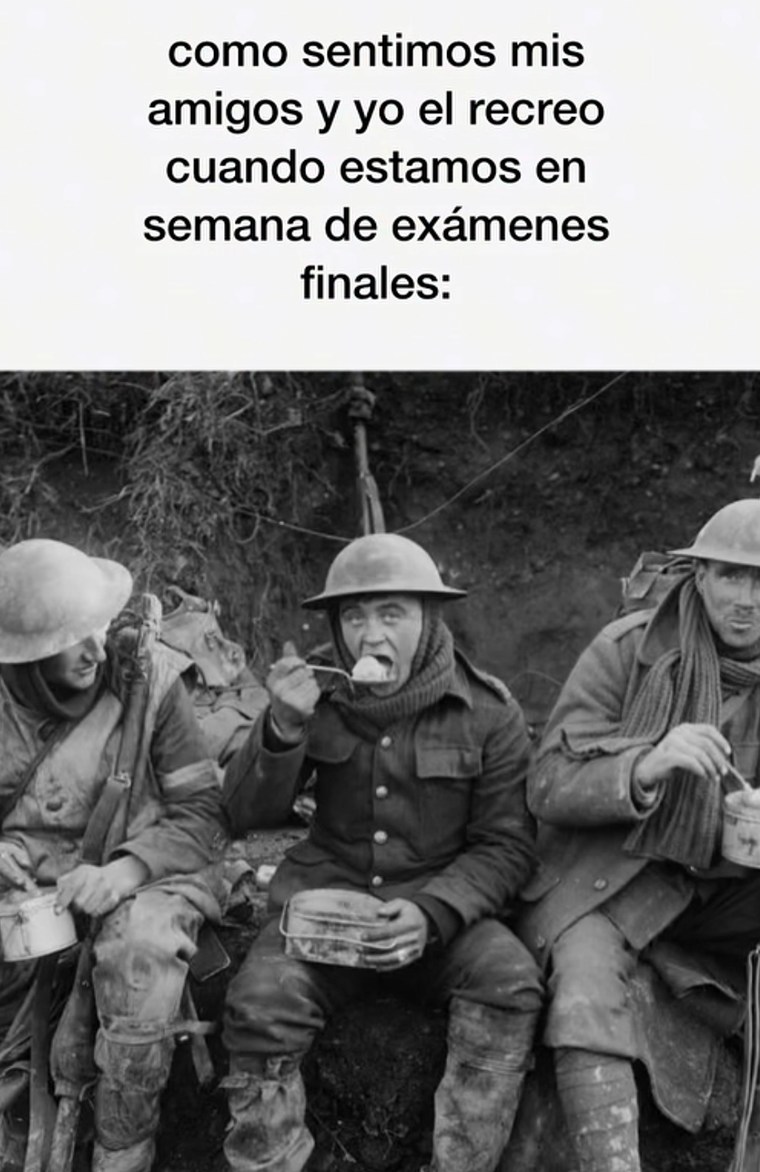 como sentimos mis amigos y yo el recreo cuando estamos en semana de exámenes finales: