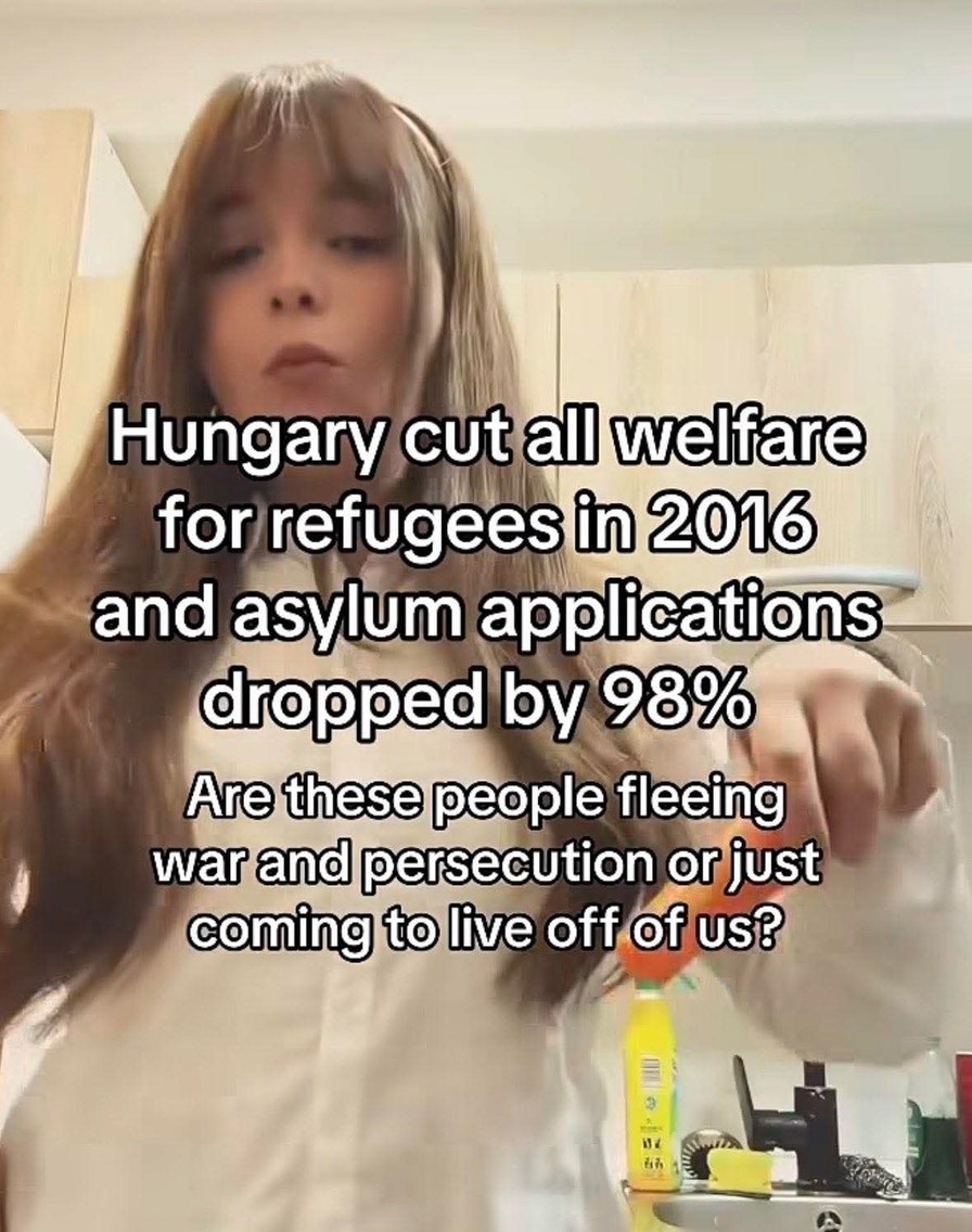 Hungary cut all welfare for refugees in 2016 and asylum applications dropped by 98% Are these people fleeing war and persecution or just coming to live off of us?