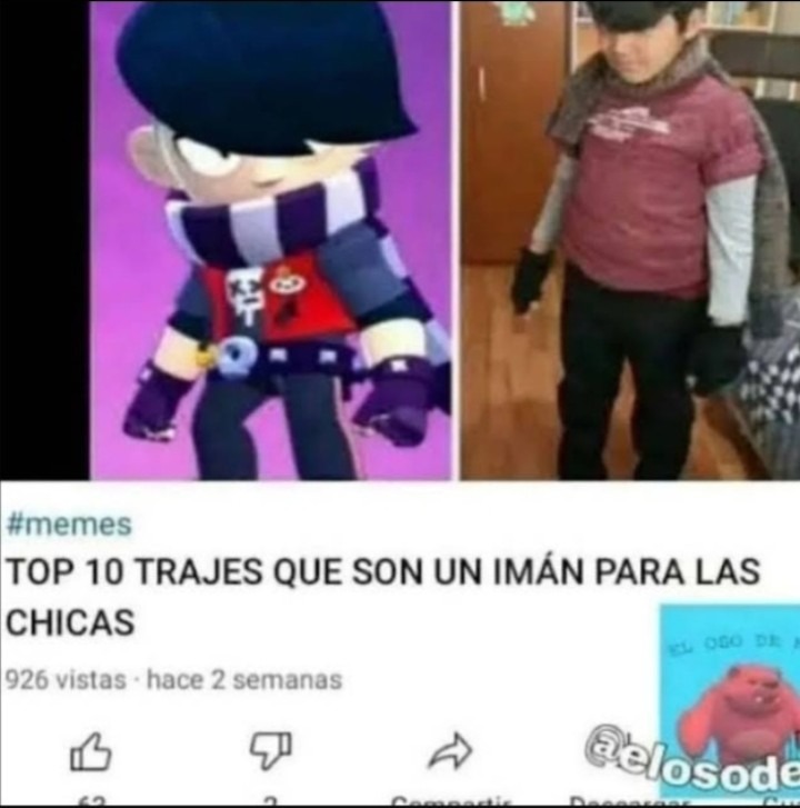 TOP 10 TRAJES QUE SON UN IMÁN PARA LAS CHICAS. El personaje de Brawl Stars Edgar y un niño disfrazado de él. #memes. 926 vistas hace 2 semanas. El oso de M. @elosode