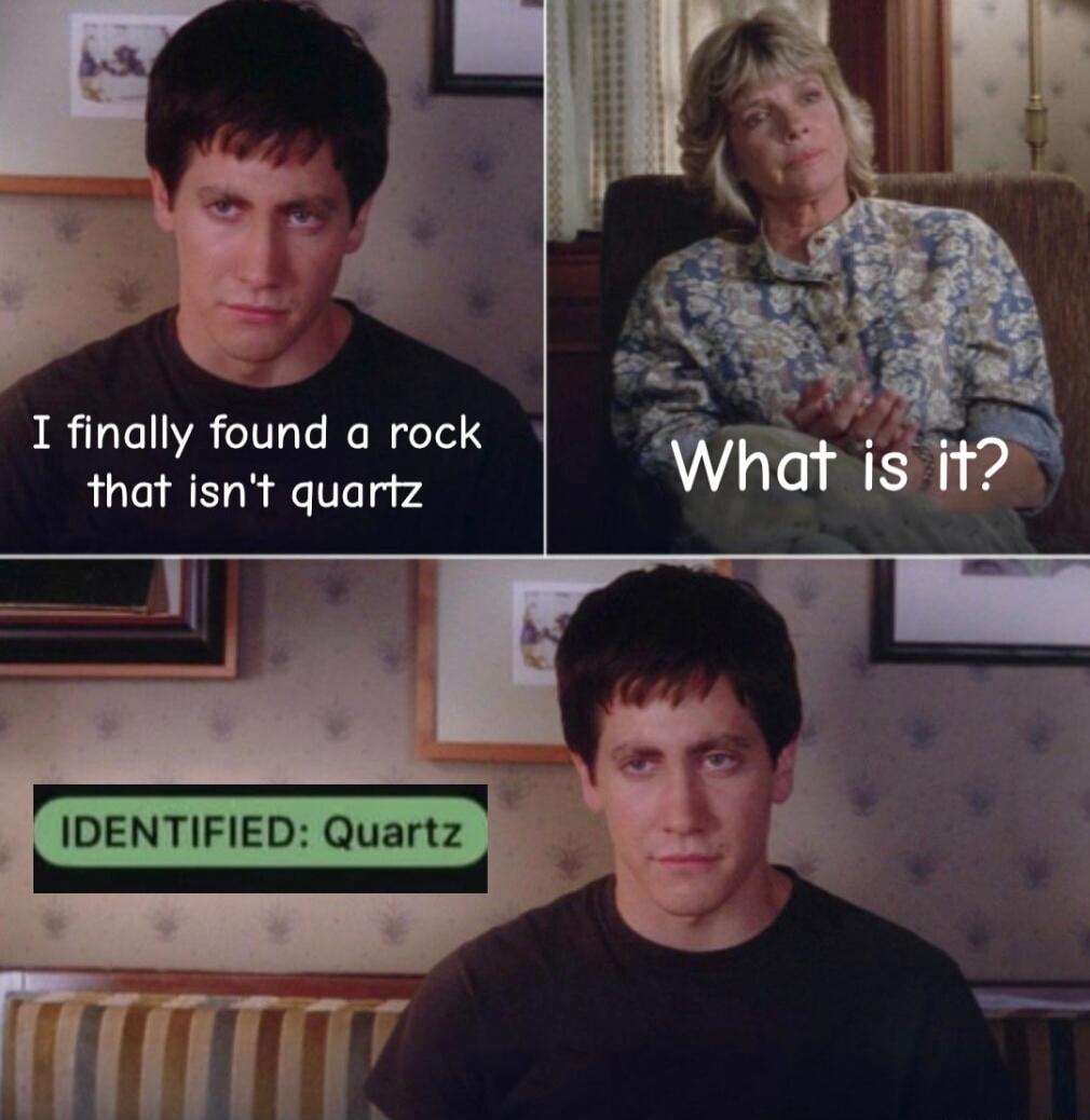 I finally found a rock that isn't quartz. What is it? IDENTIFIED: Quartz.