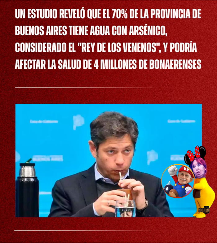 UN ESTUDIO REVELÓ QUE EL 70% DE LA PROVINCIA DE BUENOS AIRES TIENE AGUA CON ARSÉNICO, CONSIDERADO EL 