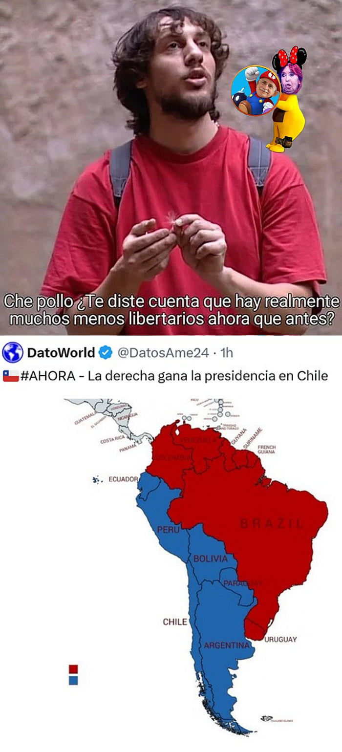 Che pollo ¿Te diste cuenta que hay realmente muchos menos libertarios ahora que antes? #AHORA - La derecha gana la presidencia en Chile