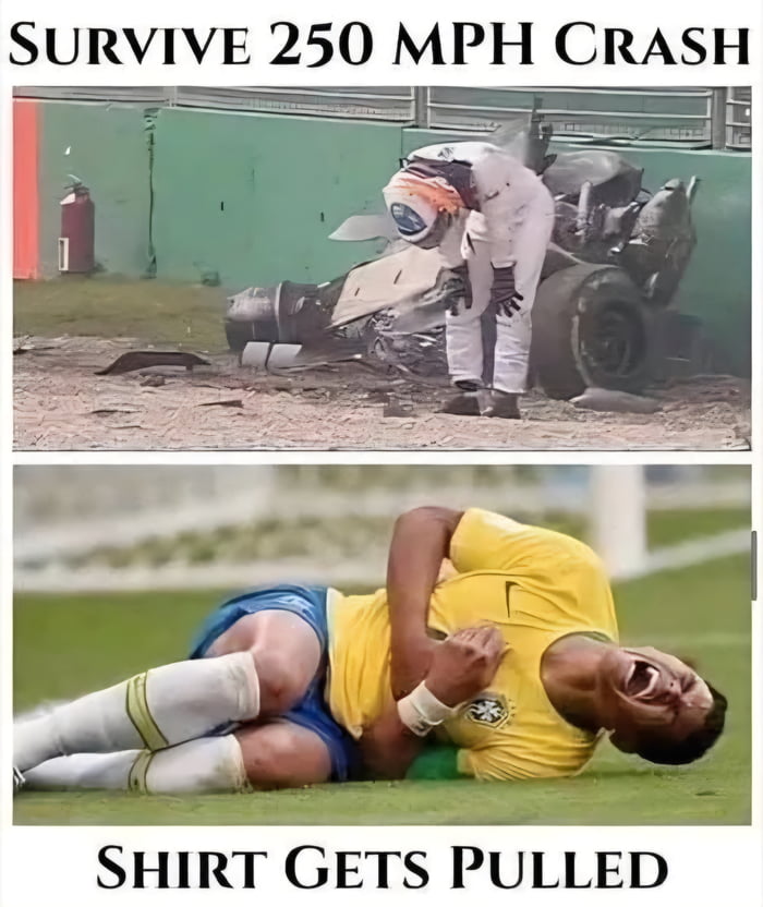 SOBREVIVER A UM ACIDENTE A 250 MPH
CAMISA É PUXADA