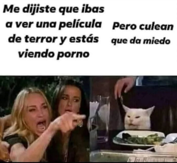 Me dijiste que ibas a ver una película de terror y estás viendo porno. Pero culean que da miedo.
