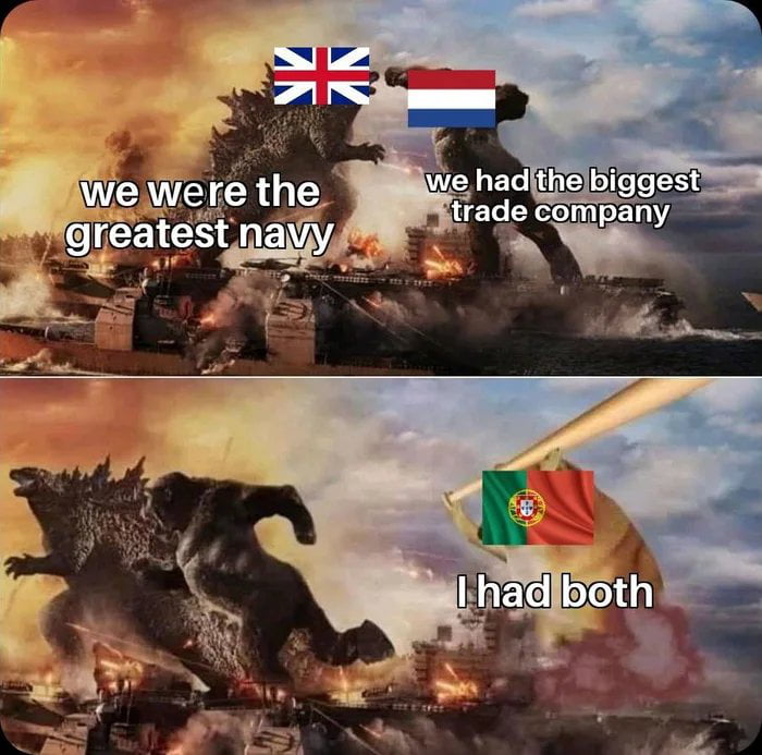 Nós éramos a maior marinha. Nós tínhamos a maior empresa comercial. Eu tinha ambos.