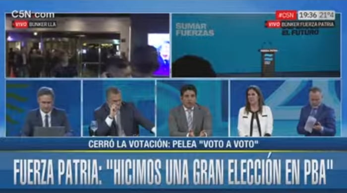 C5N.com VIVO BUNKER LLA SUMAR FUERZAS #C5N 19:36 21°4 VIVO BUNKER FUERZA PATRIA EL FUTURO CERRÓ LA VOTACIÓN: PELEA 