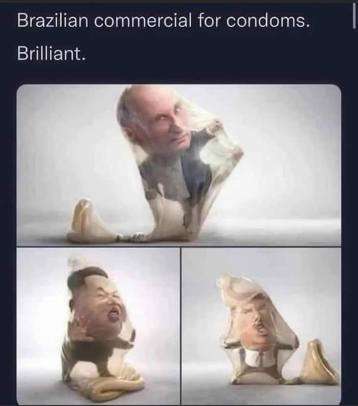 Comercial brasileiro de preservativos. Brilhante.