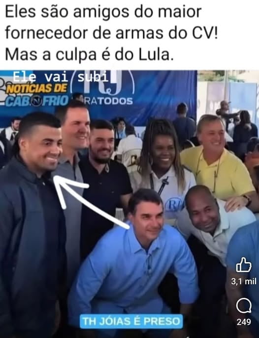 Eles são amigos do maior fornecedor de armas do CV! Mas a culpa é do Lula. Ele vai subir. NOTÍCIAS DE CABO FRIO. PARA TODOS. TH JÓIAS É PRESO.
