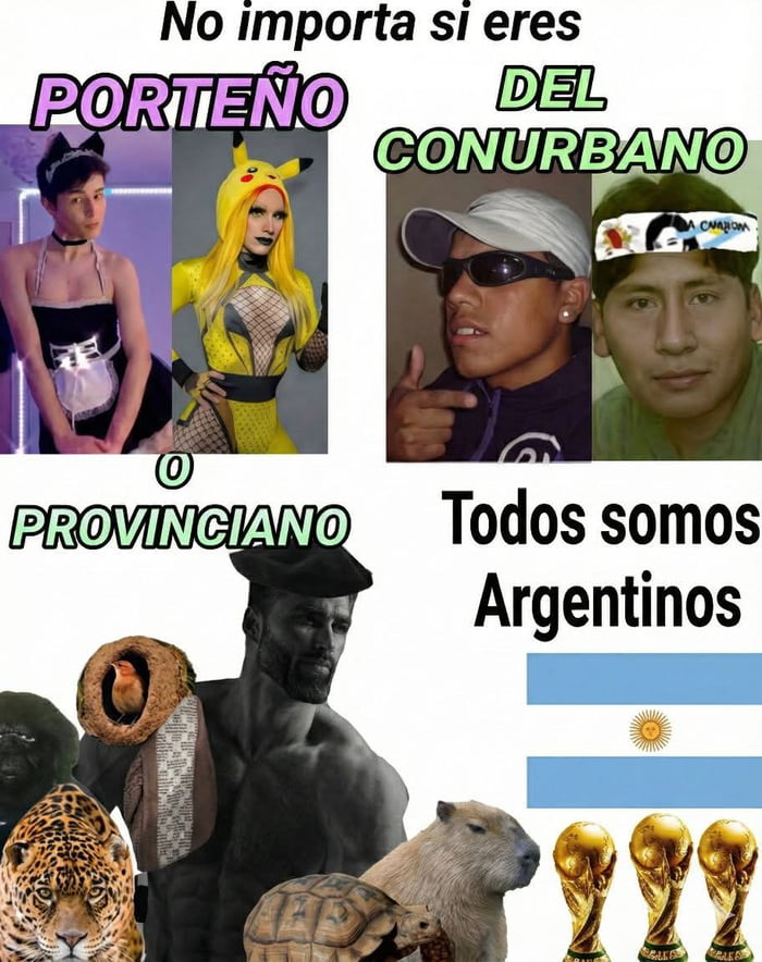 No importa si eres porteño, del conurbano o provinciano. Todos somos argentinos.