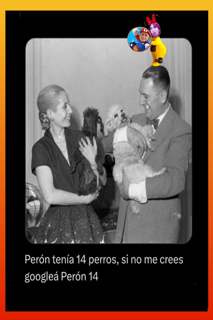 Perón tenía 14 perros, si no me crees googleá Perón 14