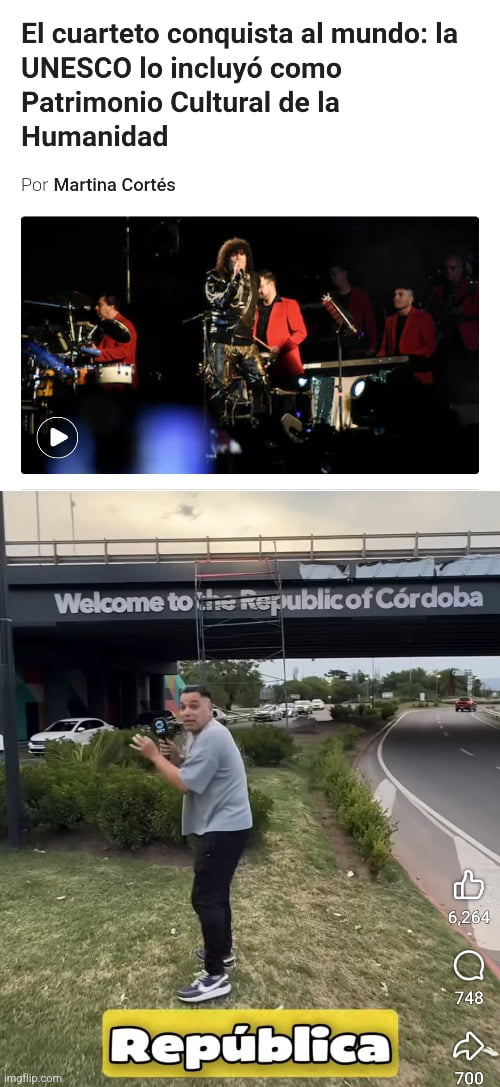 El cuarteto conquista al mundo: la UNESCO lo incluyó como Patrimonio Cultural de la Humanidad. Por Martina Cortés. Welcome to the Republic of Córdoba. República.
