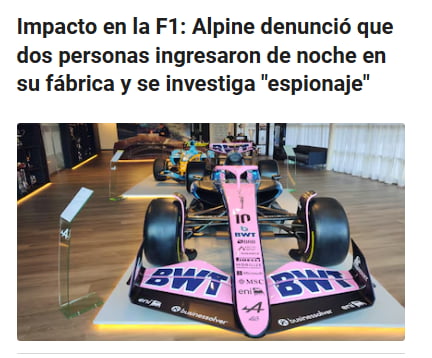 Impacto en la F1: Alpine denunció que dos personas ingresaron de noche en su fábrica y se investiga 