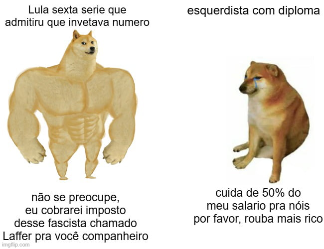 Lula sexta serie que admitiu que invetava numero. não se preocupe, eu cobrarei imposto desse fascista chamado Laffer pra você companheiro. esquerdista com diploma. cuida de 50% do meu salario pra nóis por favor, rouba mais rico.