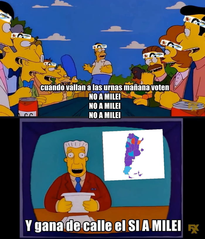 cuando vallan a las urnas mañana voten NO A MILEI NO A MILEI NO A MILEI Y gana de calle el SI A MILEI