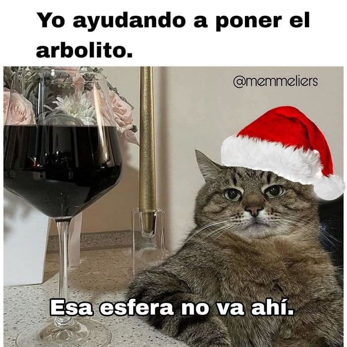 Yo ayudando a poner el arbolito. Esa esfera no va ahí.