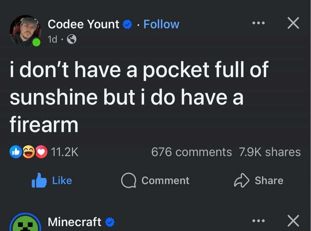 i don't have a pocket full of sunshine but i do have a firearm